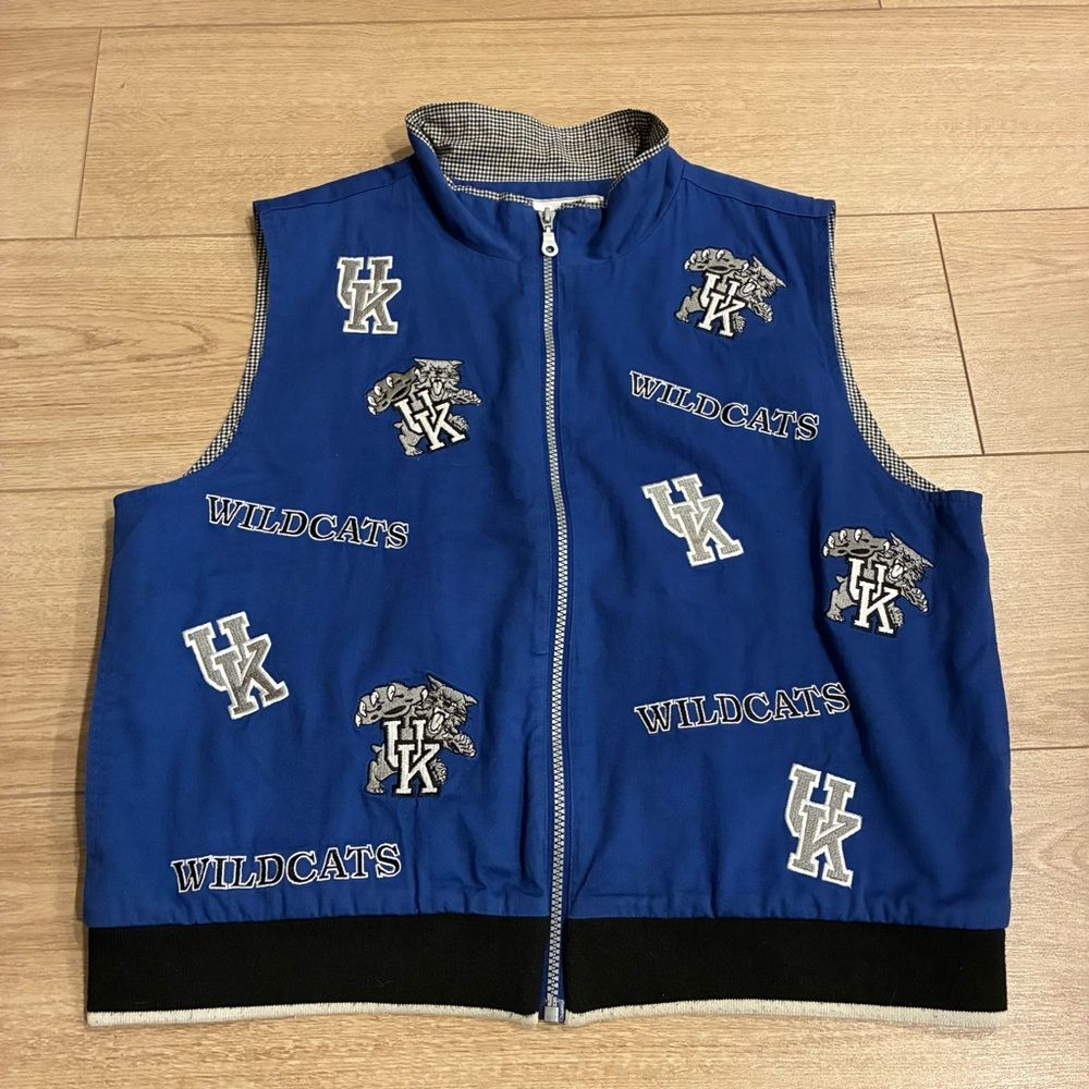 Vintage Collegiate Collection Kentucky Wildcats Full Zip Cotton Vest Size Xl
